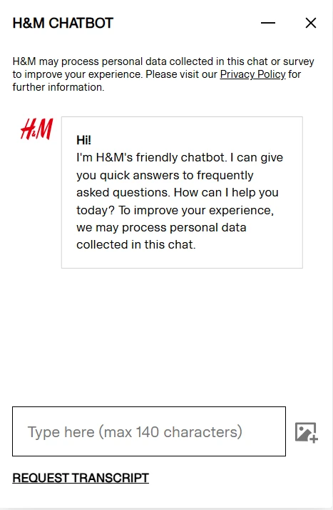 H&M chatbot uygulamaları H&M chatbot uygulamaları