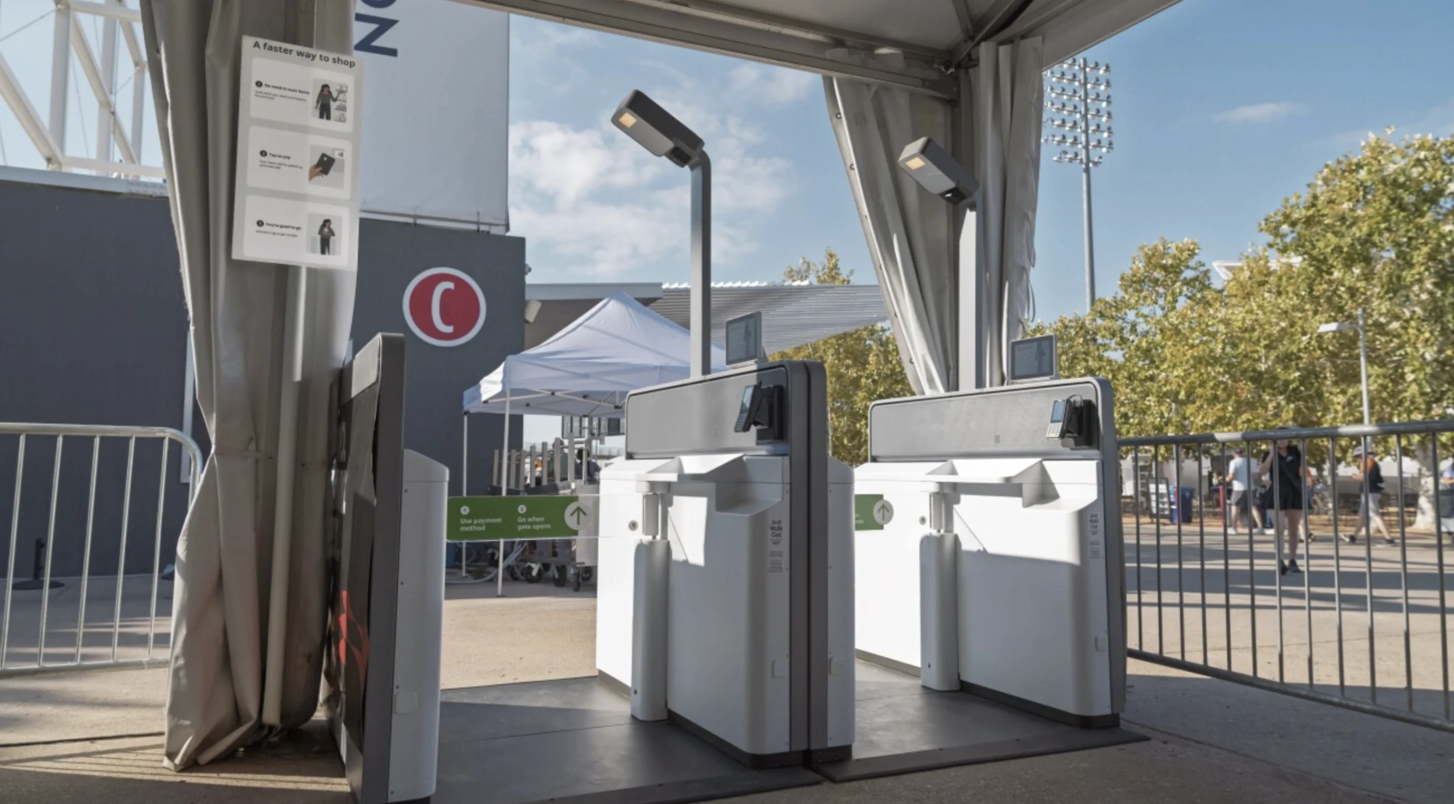 Just Walk Out automatic gates example from Amazon