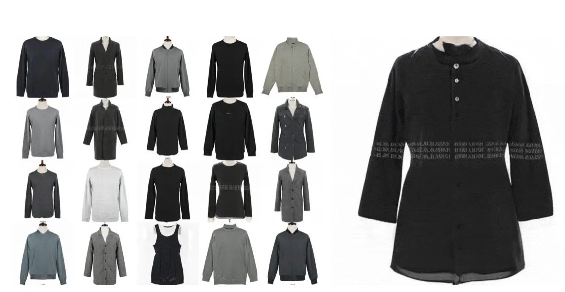 Products generated by ClothingGAN, generative ai in fashion