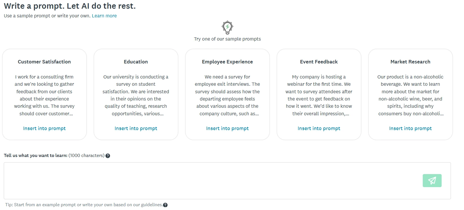 AI usage in survey creation with SurveyMonkey, one of the survey participants recruitment tools AI usage in survey creation with SurveyMonkey, one of the survey participants recruitment tools
