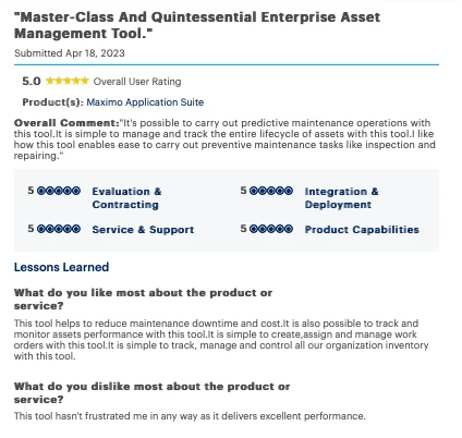 User describes IBM's asset management tool for utilities that complements smart grid solutions to orchestrate them.