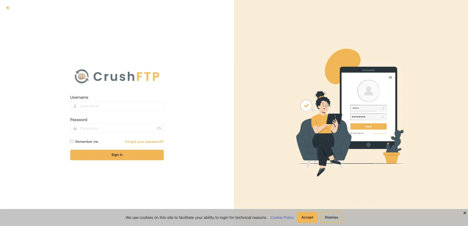 CrushFTP-Anmeldebeispiel CrushFTP-Anmeldebeispiel