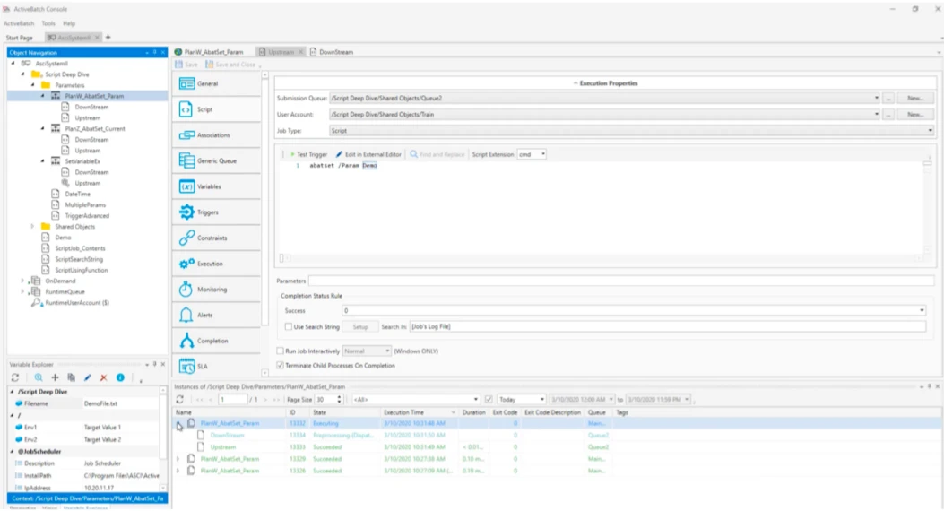 Scripting feature of ActiveBatch is illustrated on the platform Scripting feature of ActiveBatch is illustrated on the platform