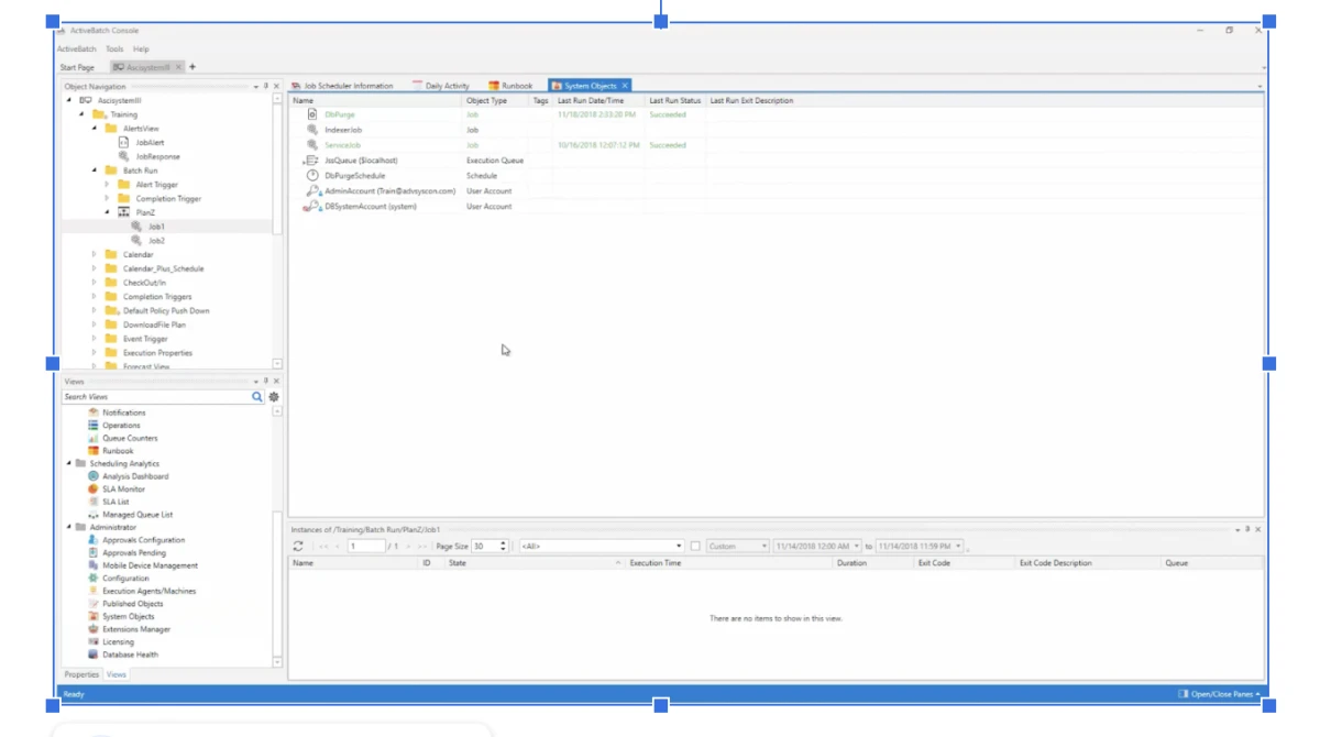 The image is taken from Redwood university, showing ActiveBatch's UI in terms of its drag and drop feature. The image is taken from Redwood university, showing ActiveBatch's UI in terms of its drag and drop feature.