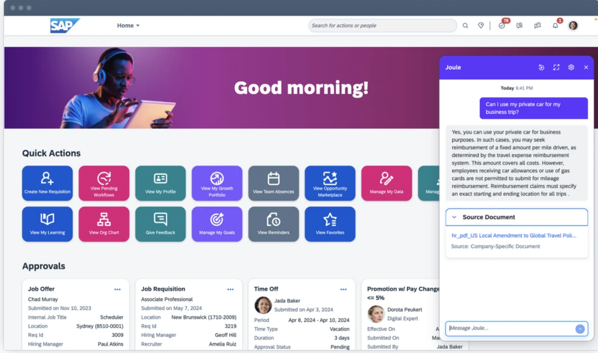 L'image montre comment les agents d'IA SAP opèrent au sein du département des ressources humaines. L'image montre comment les agents d'IA SAP opèrent au sein du département des ressources humaines.