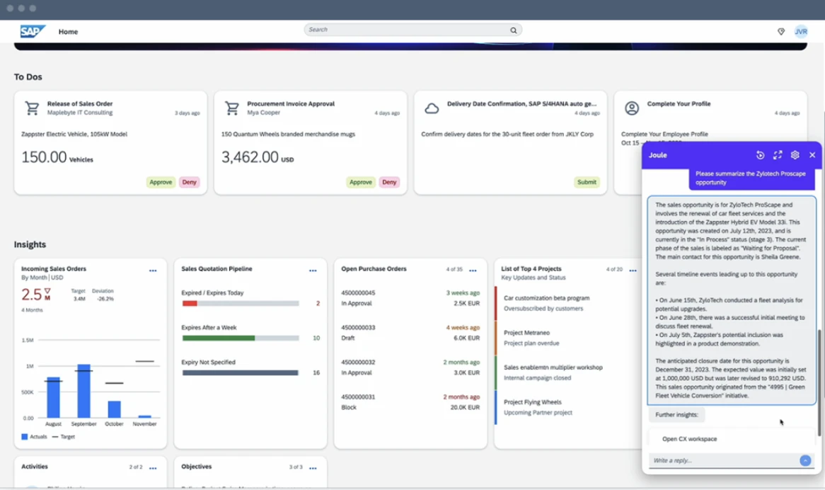 L'image montre comment les agents d'IA de SAP fonctionnent pour les tâches de vente et de marketing. L'image montre comment les agents d'IA de SAP fonctionnent pour les tâches de vente et de marketing.