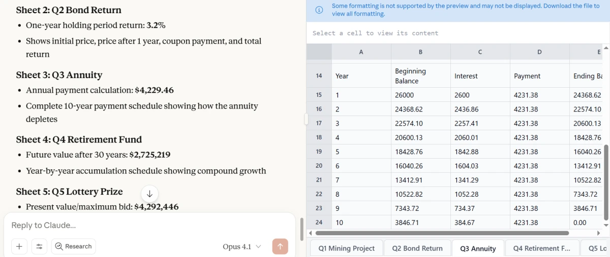 Answers of Claude Max, an AI-excel tool Answers of Claude Max, an AI-excel tool