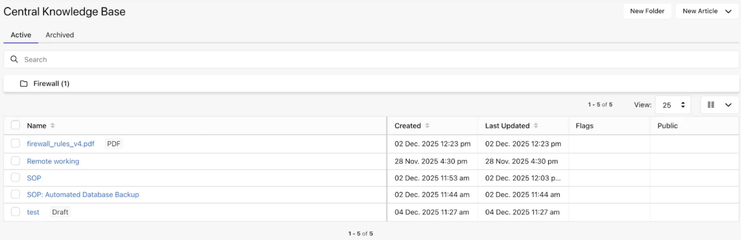 Knowledge base interface