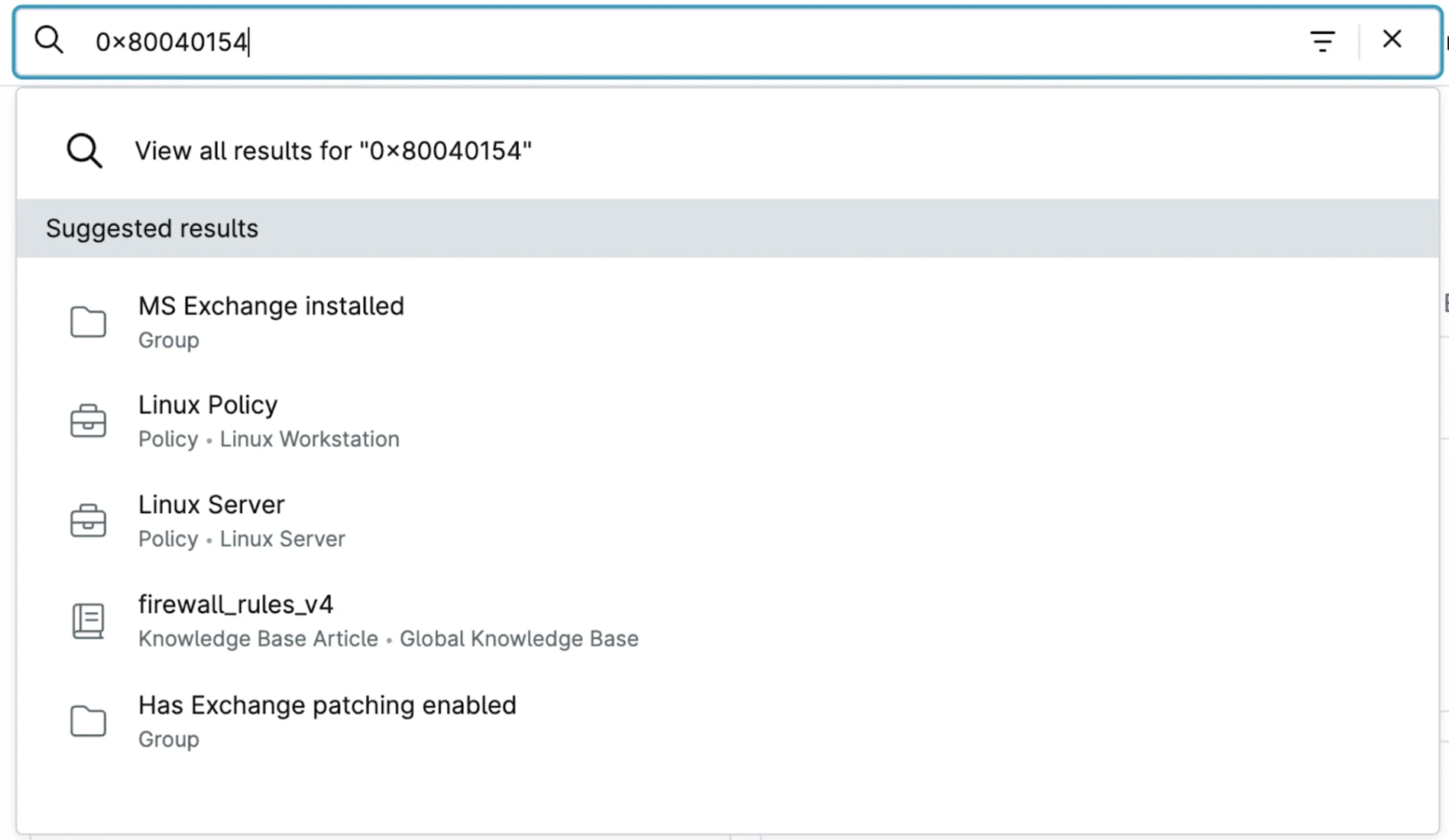 Test 2: Search intelligence
