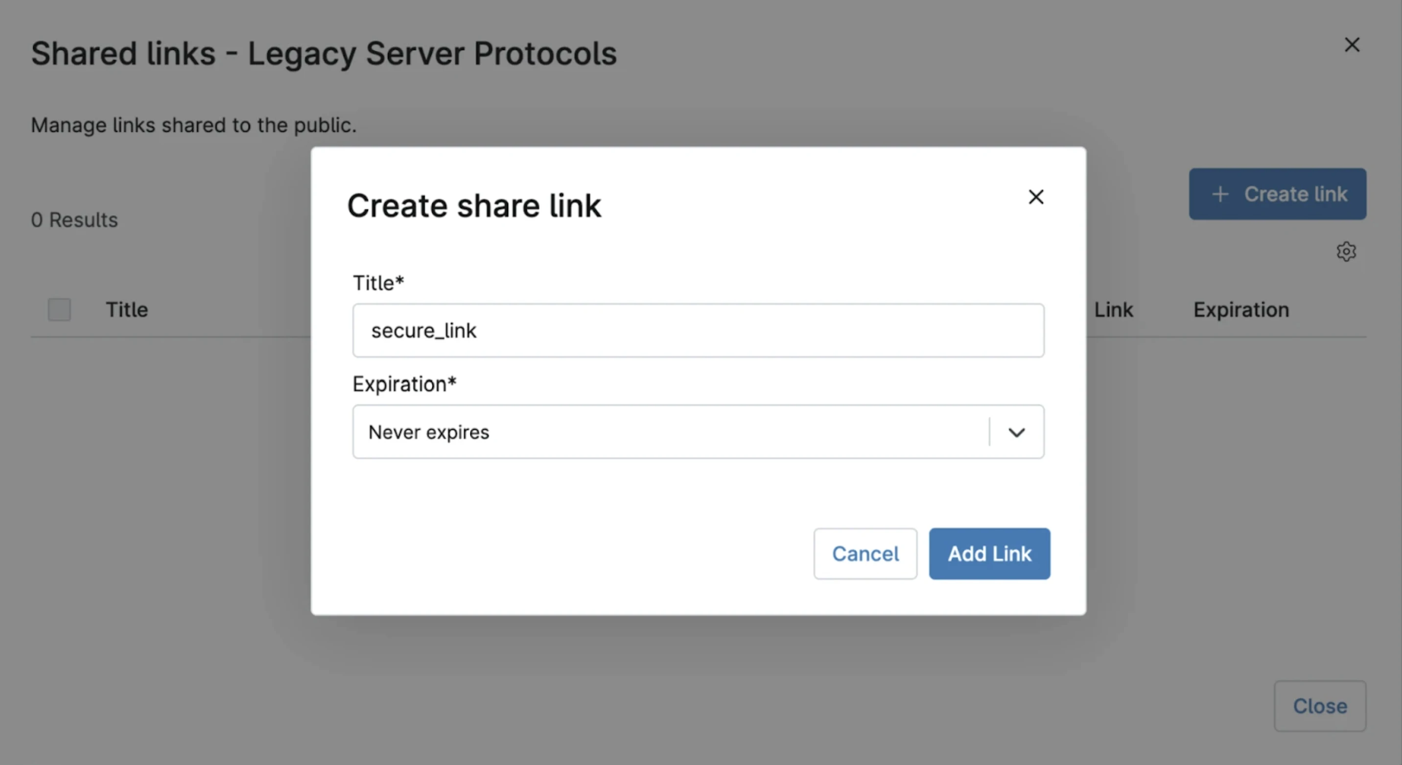 Sharing and link expiration