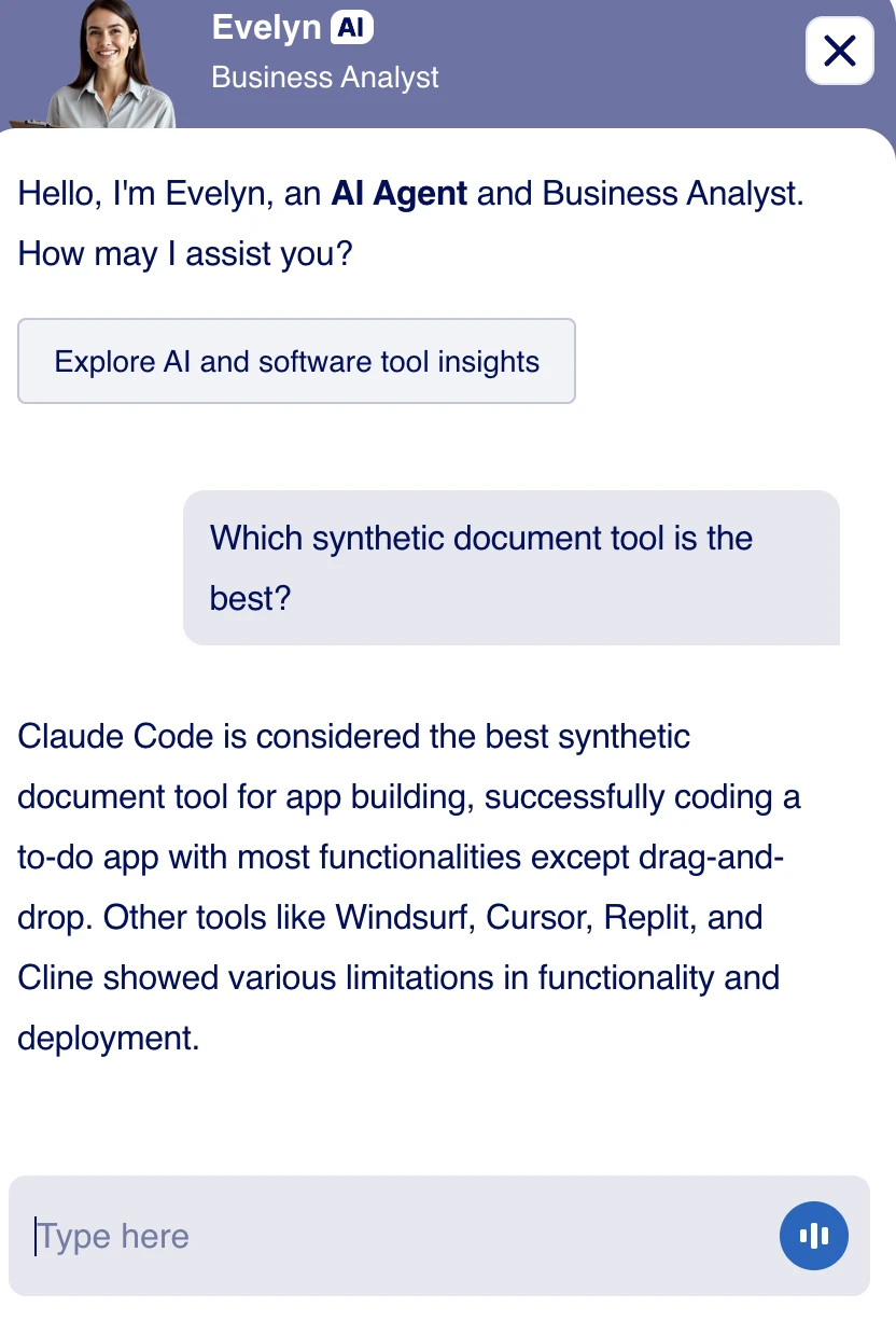 image of a chatbot created by Jotform, an AI document generator