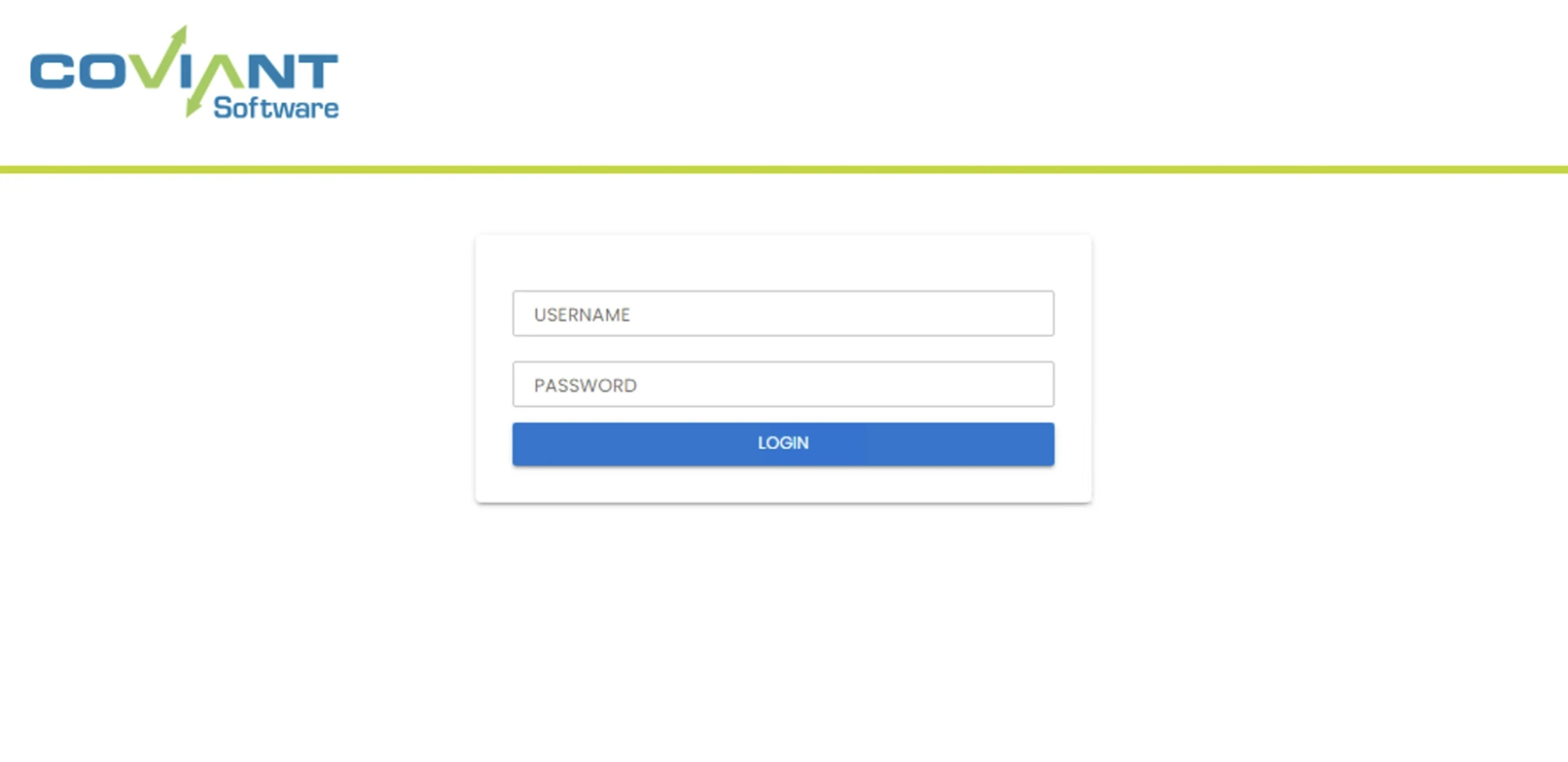 Coviant Software login screen Coviant Software login screen
