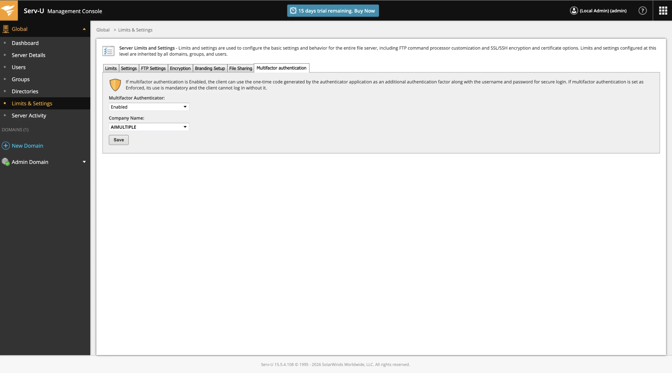 The Branding Setup tab The Branding Setup tab