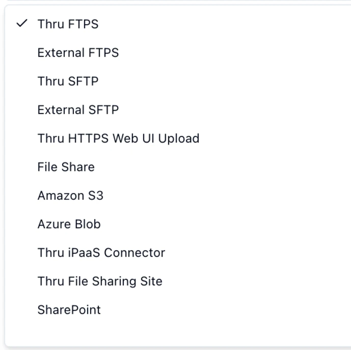 Thru endpoints options Thru endpoints options