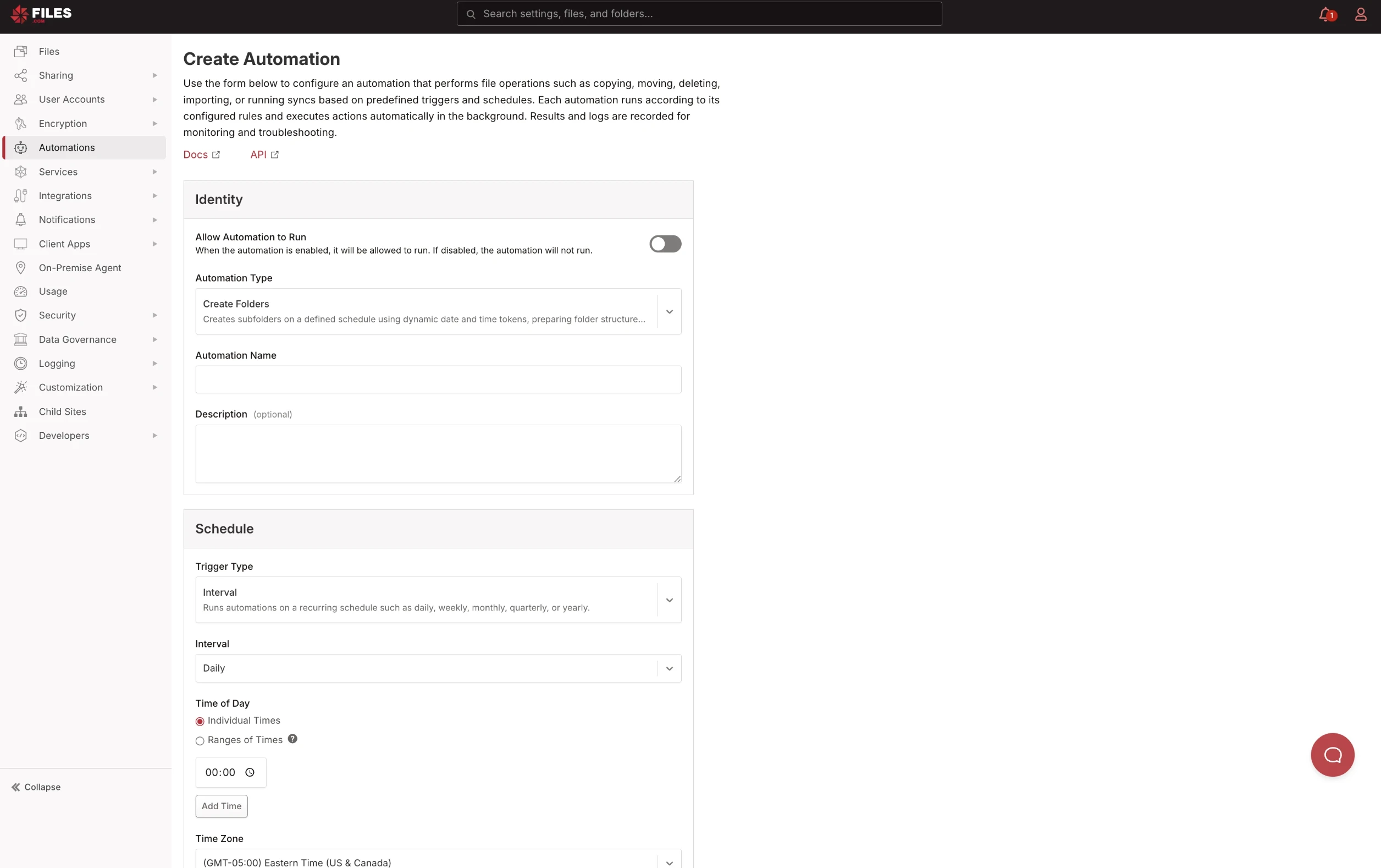 Trigger Type dropdown expanded showing Interval, Custom Schedule, Incoming Webhook, and Ad-Hoc options Trigger Type dropdown expanded showing Interval, Custom Schedule, Incoming Webhook, and Ad-Hoc options