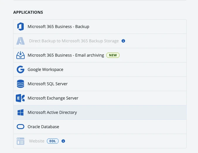 Acronis Backup Cloud for Service Providers