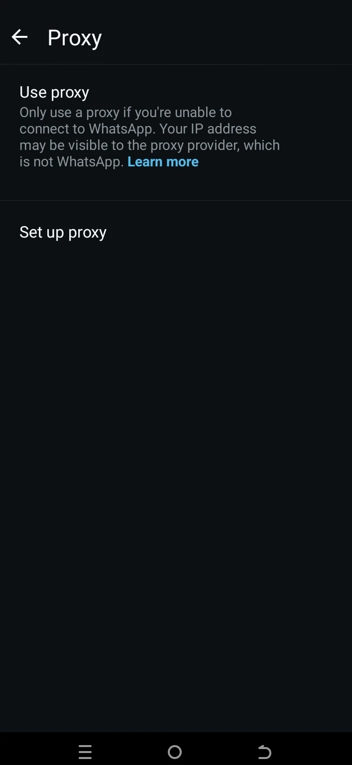 Stockage et données Android, Proxy en surbrillance
