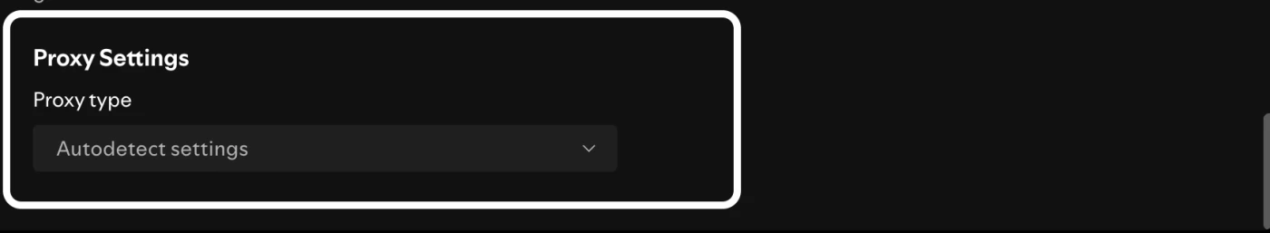 Spotify desktop Proxy Settings panel, first showing the Proxy type dropdown set to 'Autodetect settings,' then set to SOCKS5 with empty Host, Port, Username, and Password fields above a Restart App button. Spotify desktop Proxy Settings panel, first showing the Proxy type dropdown set to 'Autodetect settings,' then set to SOCKS5 with empty Host, Port, Username, and Password fields above a Restart App button.