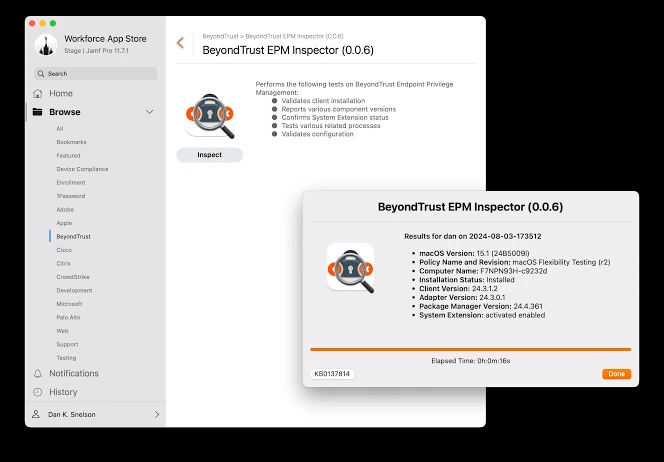 Dashboard von BeyondTrust EPM, einer Lösung für Endpoint-Privilegienverwaltung