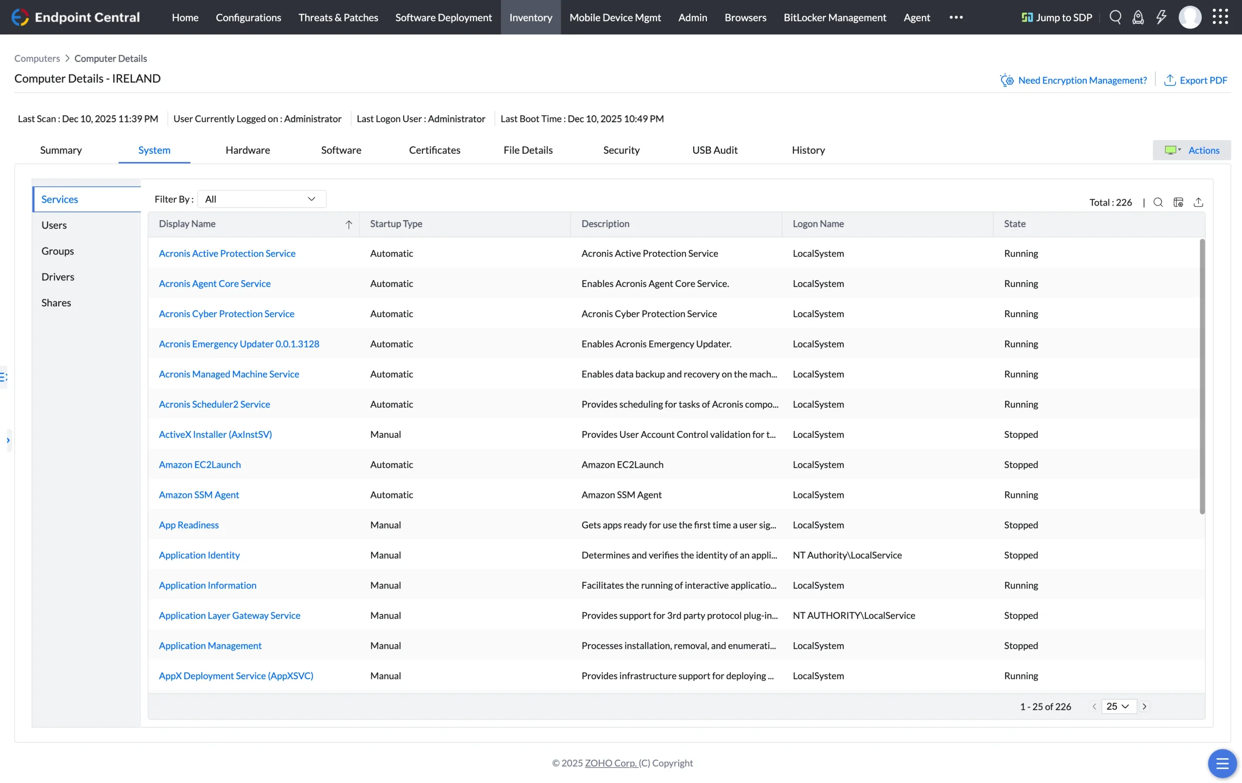 ManageEngine Endpoint Central MSP
