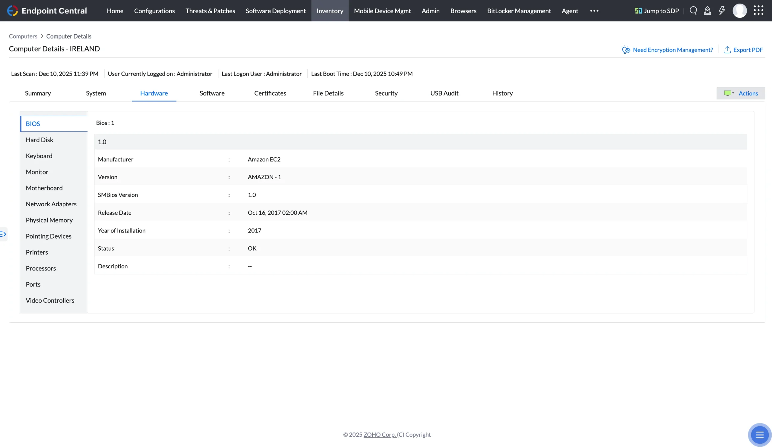 ManageEngine Endpoint Central MSP