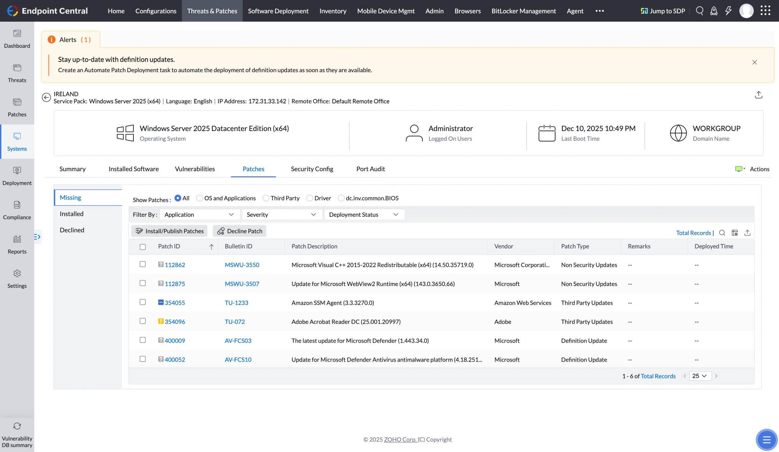 ManageEngine Endpoint Central MSP