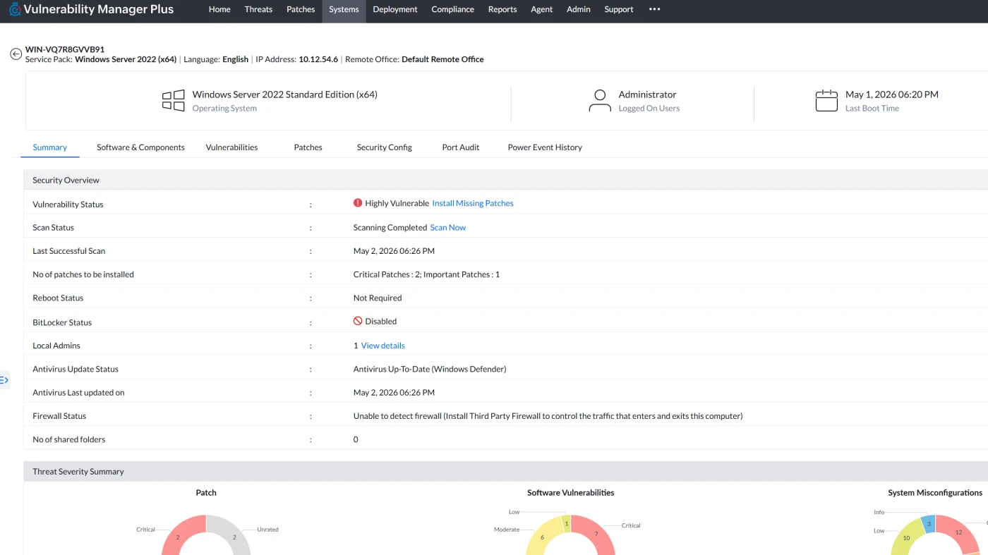 ManageEngine Vulnerability Manager Plus