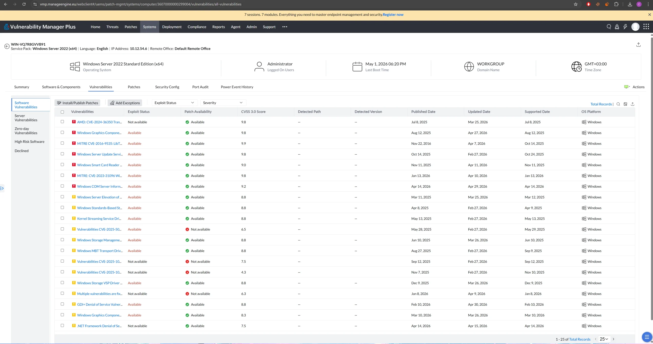 ManageEngine Vulnerability Manager Plus