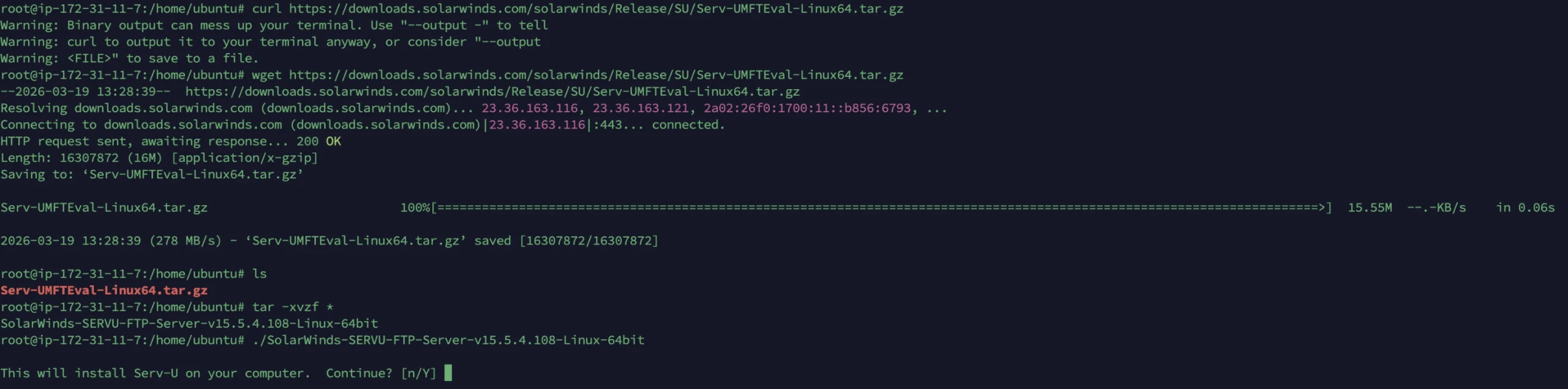 SolarWinds Serv-U FTP Server