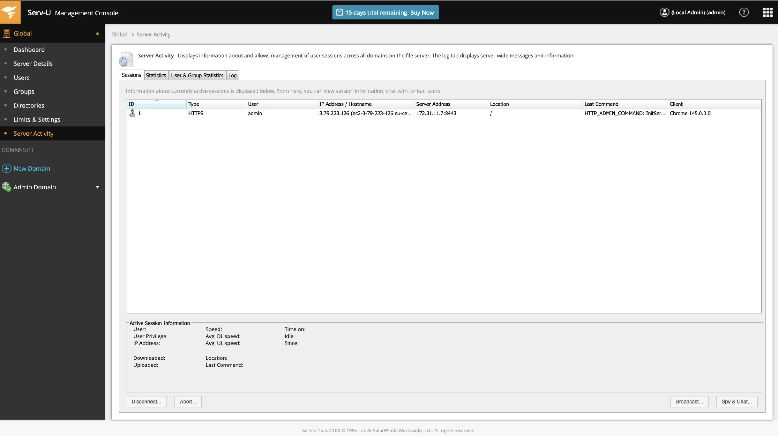 SolarWinds Serv-U FTP Server