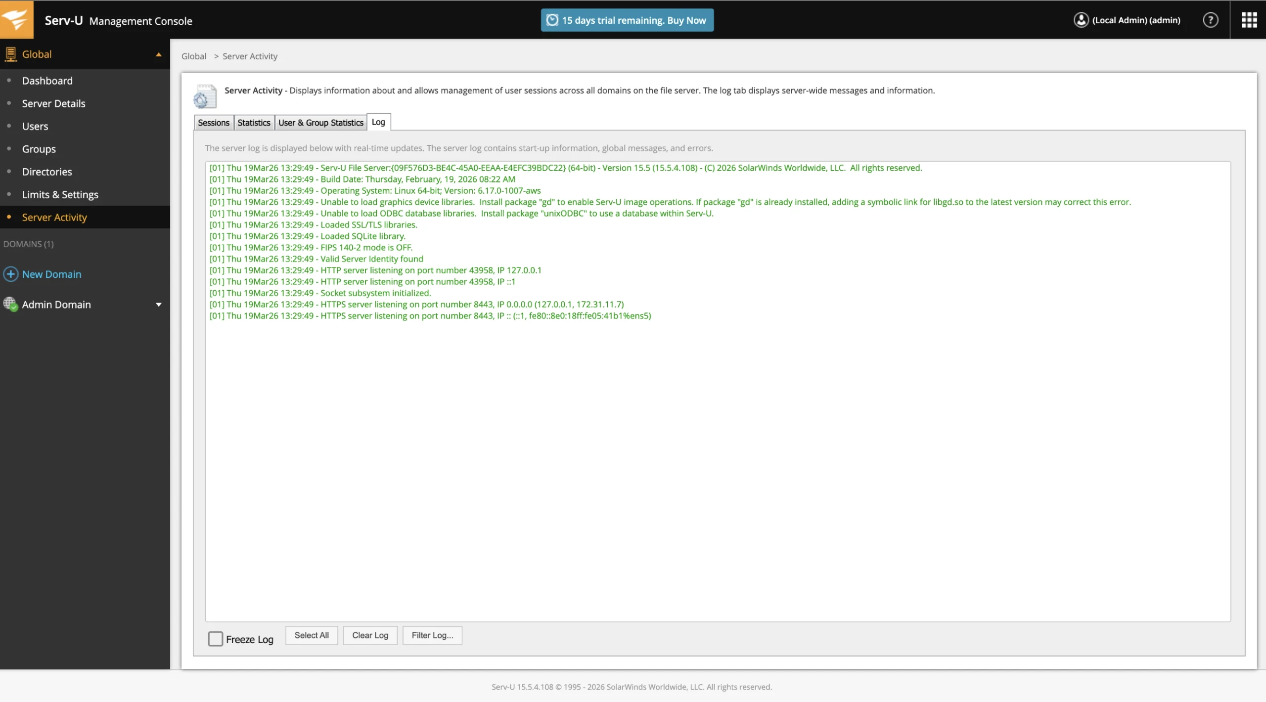 SolarWinds Serv-U FTP Server