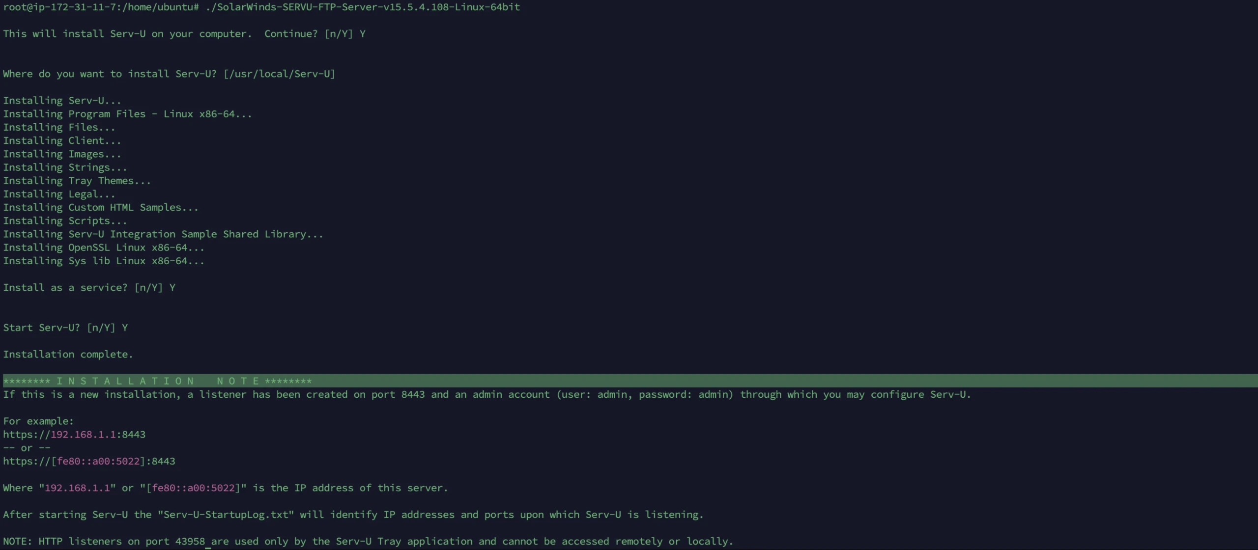 SolarWinds Serv-U FTP Server