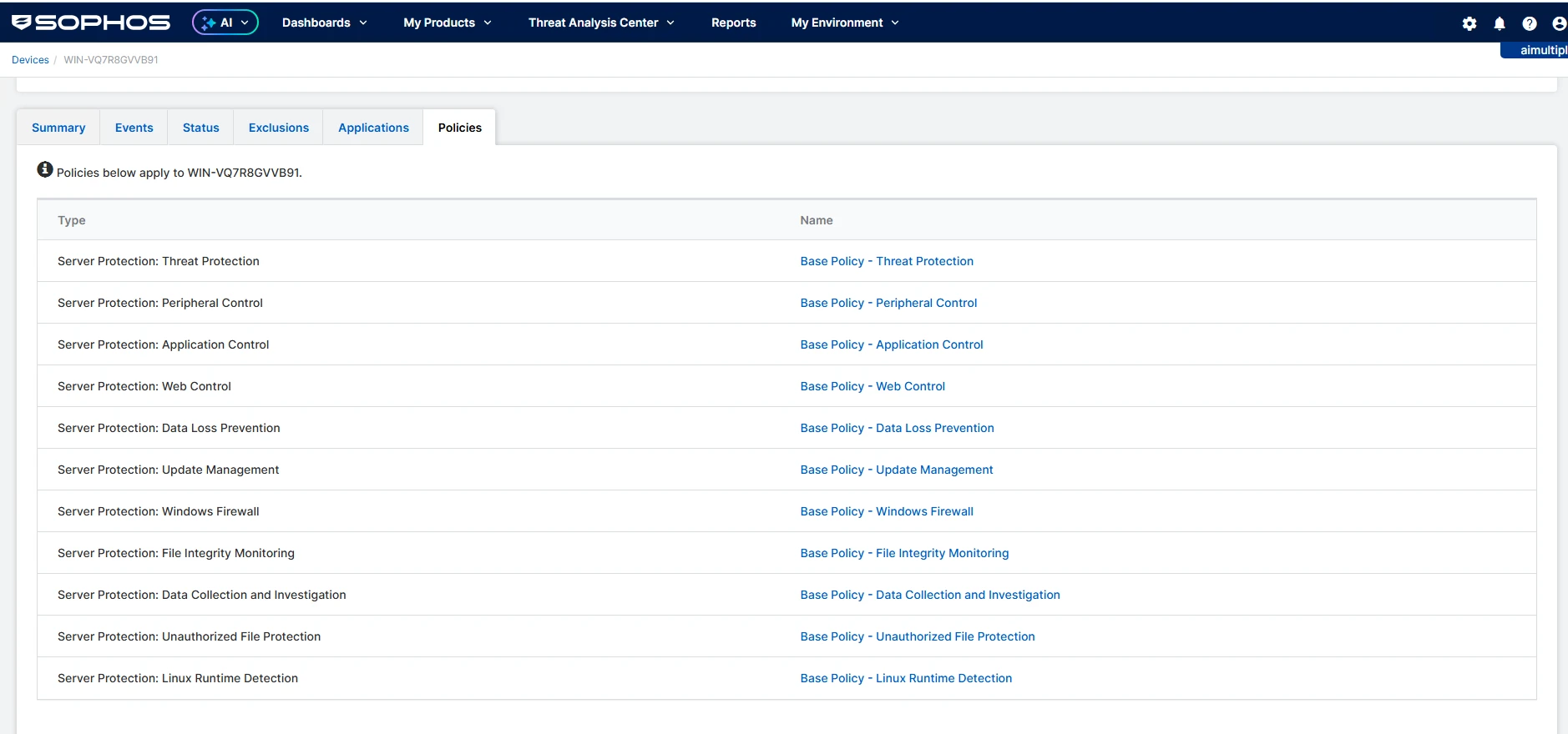 Sophos Intercept X