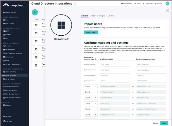 Dashboard of JumpCloud, one of the uem software Dashboard of JumpCloud, one of the uem software